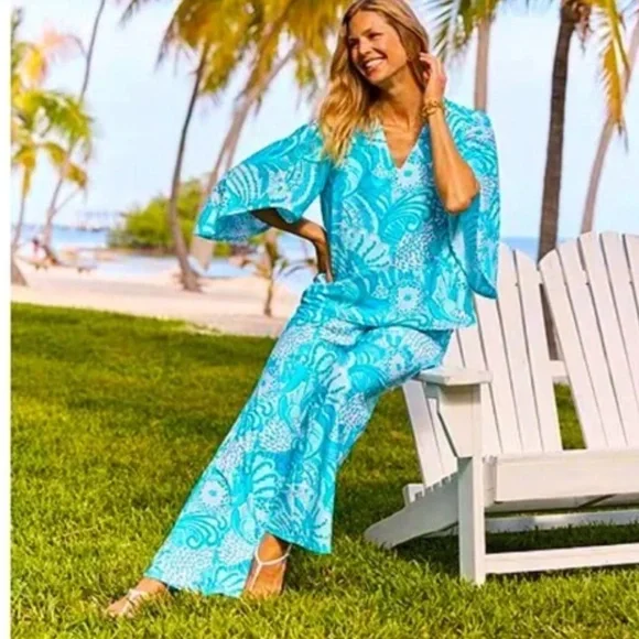 Jude Connally Medium M Daniella top Enchanted Sea Aqua nwt - Picture 3 of 7